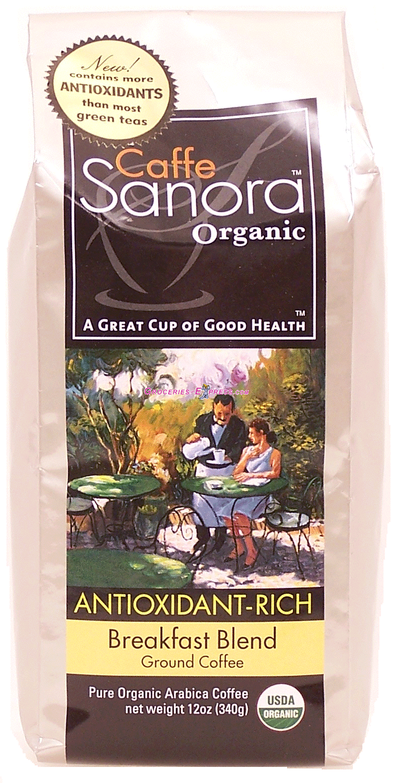 Caffe Sanora organic breakfast blend ground coffee, antioxidant-rich, arabica Full-Size Picture